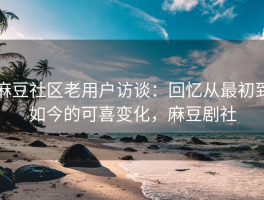 麻豆社区老用户访谈：回忆从最初到如今的可喜变化，麻豆剧社
