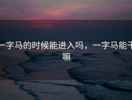 一字马的时候能进入吗，一字马能干嘛