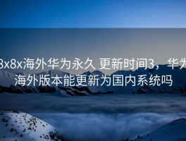 8x8x海外华为永久 更新时间3，华为海外版本能更新为国内系统吗