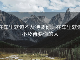 在车里就迫不及待要你，在车里就迫不及待要你的人