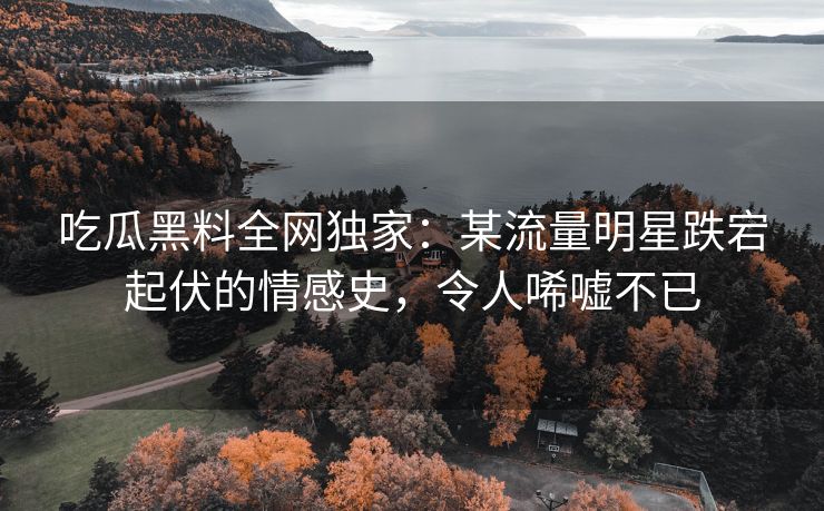 吃瓜黑料全网独家：某流量明星跌宕起伏的情感史，令人唏嘘不已
