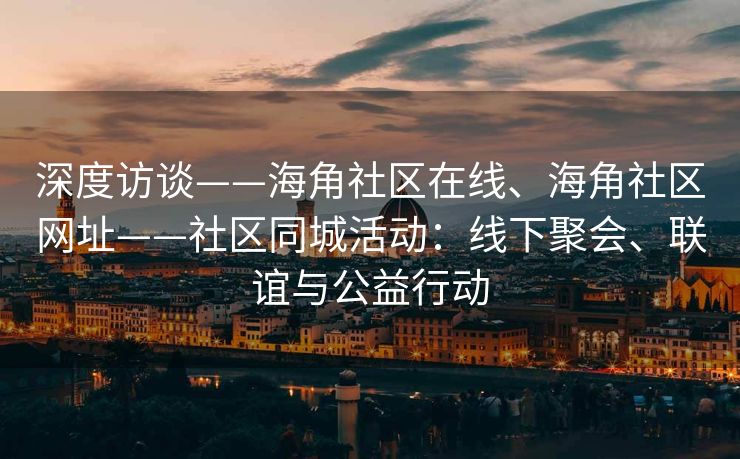 深度访谈——海角社区在线、海角社区网址——社区同城活动：线下聚会、联谊与公益行动