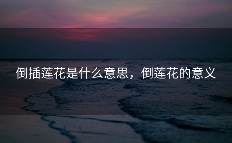 倒插莲花是什么意思，倒莲花的意义